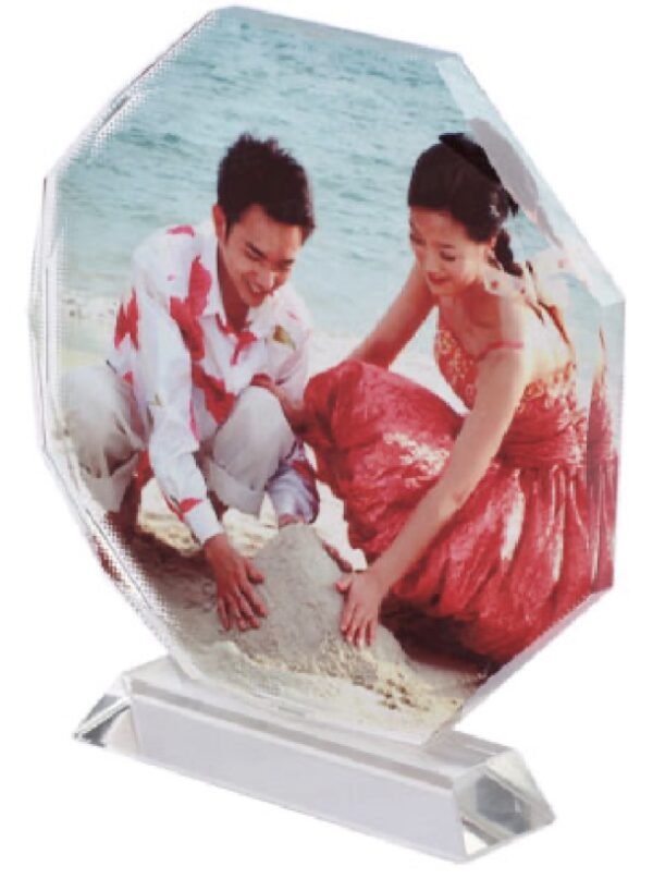 Customizable Octagonal crystal trophy, 16 cm x 16 cm - Image 2