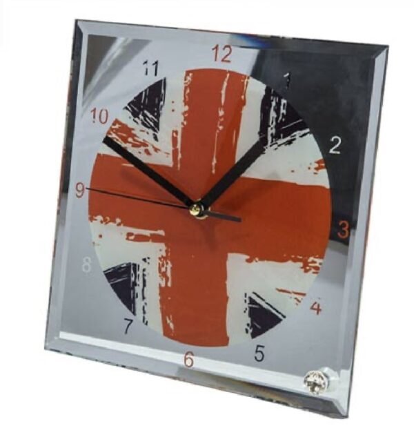 Horloge carré en verre miroir personnalisable  20 x 20 (cm) – Image 4