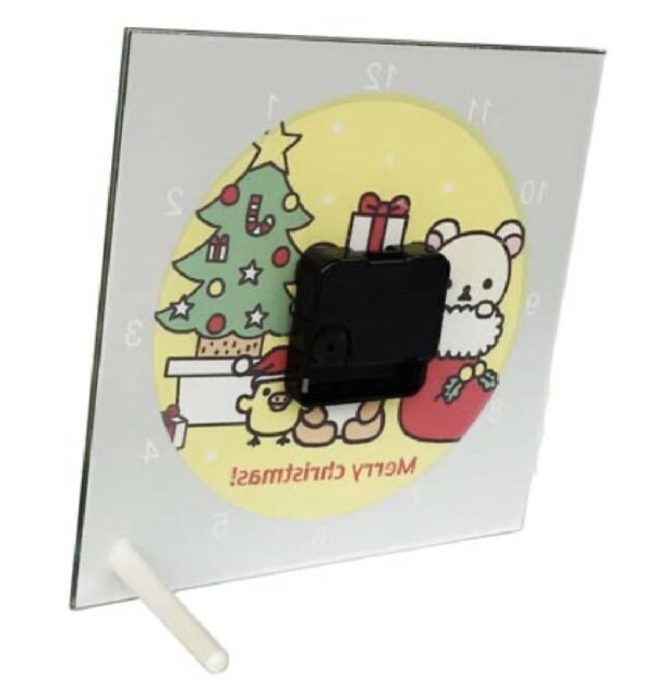 Horloge carré en verre miroir personnalisable  20 x 20 (cm) – Image 3